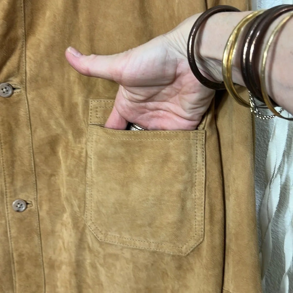 The Territory Ahead Tan Suede Shirt Size Large - Picture 3 of 14